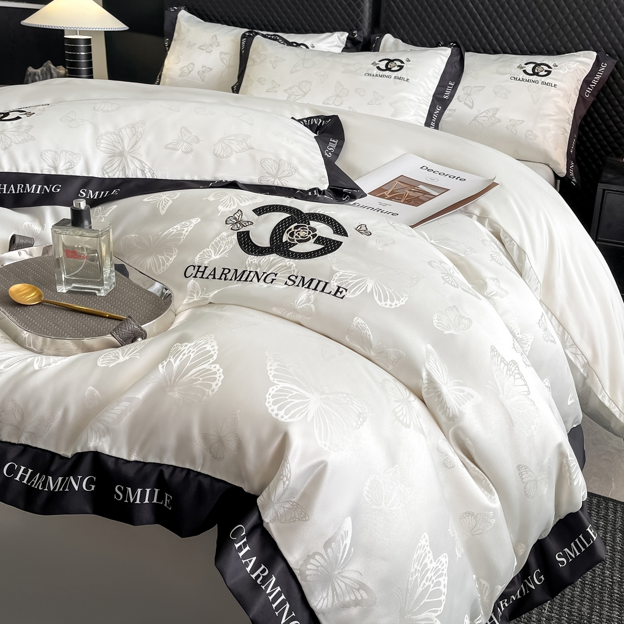 91家纺网 家纺一手货源 找家纺 （总）澳梵家居 2026新款冰丝提花水洗真丝四件套-蝶梦系列