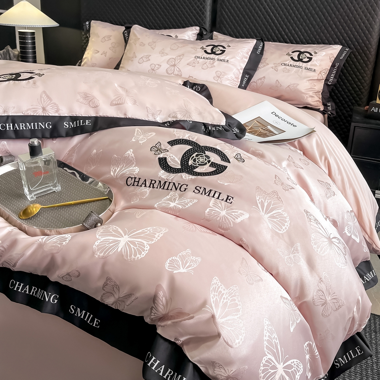 91家纺网 家纺一手货源 找家纺 （总）澳梵家居 2026新款冰丝提花水洗真丝四件套-蝶梦系列