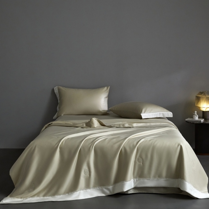 91家纺网 家纺一手货源 找家纺 （总）金奇达家纺 2026新款茧养软夹心蚕丝四件套-丝颜悦色（单夏被全网控价不低于228元 标准号全网控价（折后券后）不低于299元 单夏被会员-40元 四件套会员-30）