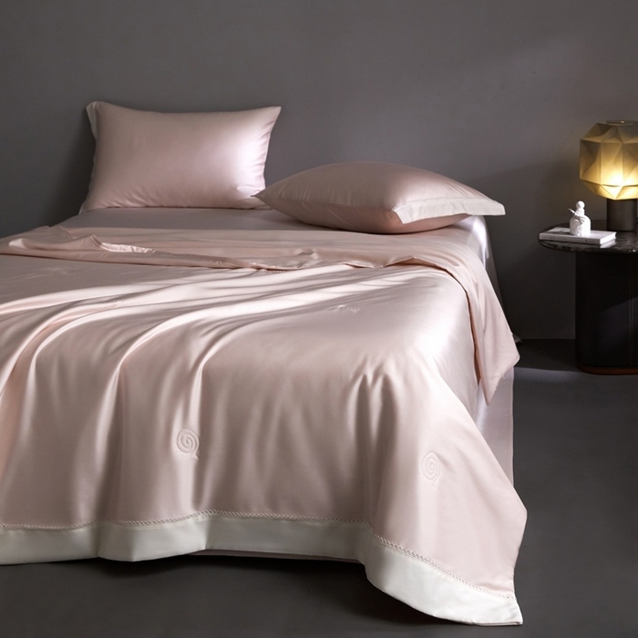 金奇达家纺 2026新款茧养软夹心蚕丝四件套-丝颜悦色（标准号全网控价（折后券后）不低于299元 单夏被会员-40元 四件套会员-30） 丝颜悦色-豆蔻粉