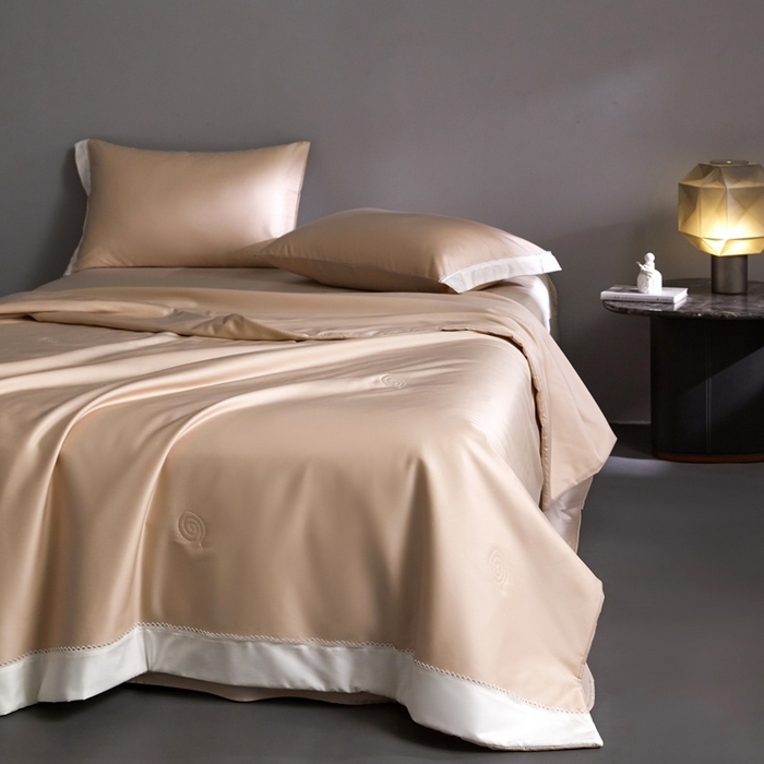 金奇达家纺 2026新款茧养软夹心蚕丝四件套-丝颜悦色（标准号全网控价（折后券后）不低于299元 单夏被会员-40元 四件套会员-30） 丝颜悦色-肉桂沙茶