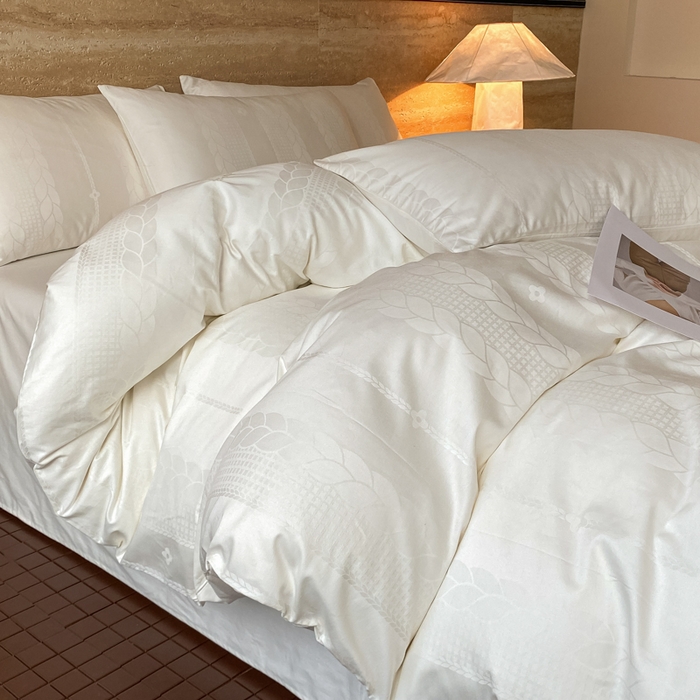 91家纺网 家纺一手货源 找家纺 （总）琪格格纺织 2026新款纯棉全棉60s贡缎轻奢大提花四件套