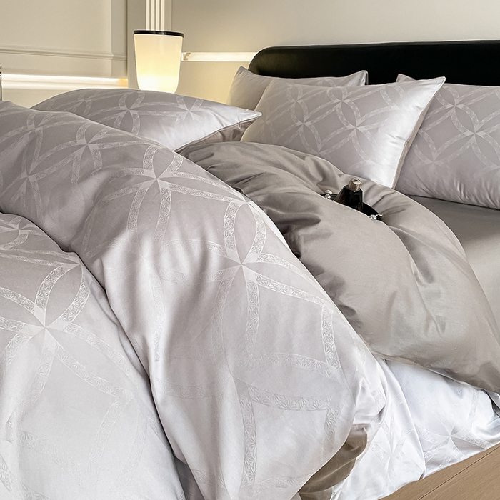 91家纺网 家纺一手货源 找家纺 （总）琪格格纺织 2026新款纯棉全棉60s贡缎轻奢大提花四件套