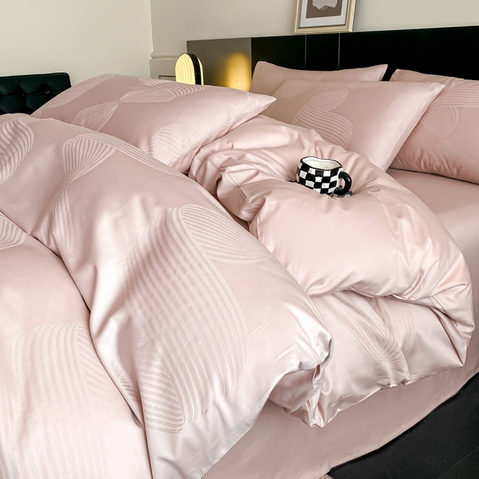 91家纺网 家纺一手货源 找家纺 （总）琪格格纺织 2026新款纯棉全棉60s贡缎轻奢大提花四件套