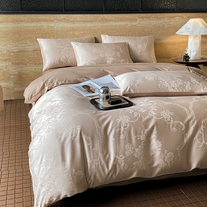 91家纺网 家纺一手货源 找家纺 （总）琪格格纺织 2026新款纯棉全棉60s贡缎轻奢大提花四件套