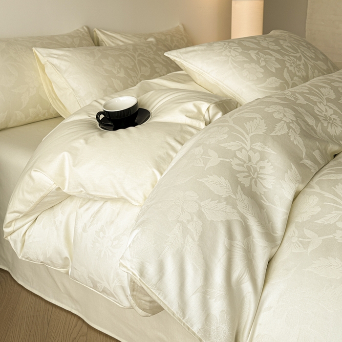 91家纺网 家纺一手货源 找家纺 （总）琪格格纺织 2026新款纯棉全棉60s贡缎轻奢大提花四件套