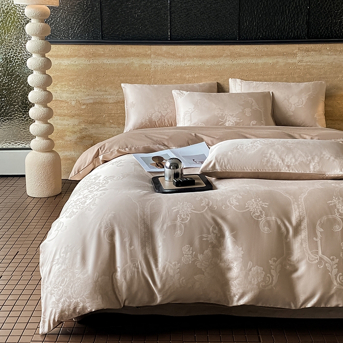 91家纺网 家纺一手货源 找家纺 （总）琪格格纺织 2026新款纯棉全棉60s贡缎轻奢大提花四件套