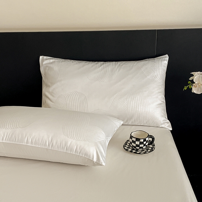 91家纺网 家纺一手货源 找家纺 琪格格纺织 2026新款纯棉全棉60s贡缎轻奢大提花四件套 纯棉贡缎 苏乡本白