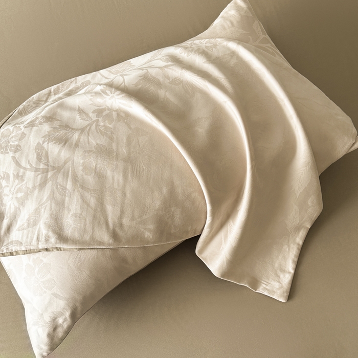 91家纺网 家纺一手货源 找家纺 琪格格纺织 2026新款纯棉全棉60s贡缎轻奢大提花四件套 纯棉贡缎 风浅浅棕