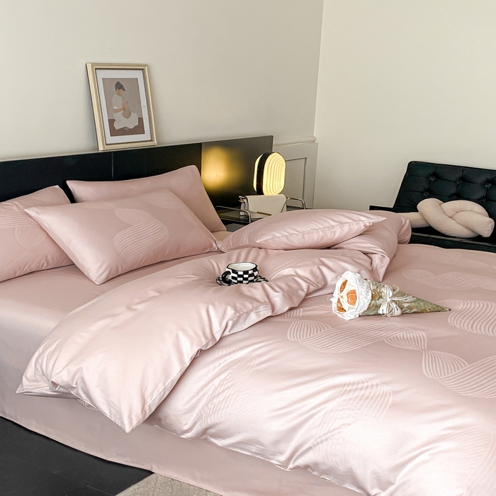 91家纺网 家纺一手货源 找家纺 琪格格纺织 2026新款纯棉全棉60s贡缎轻奢大提花四件套 纯棉贡缎 苏乡香芋紫