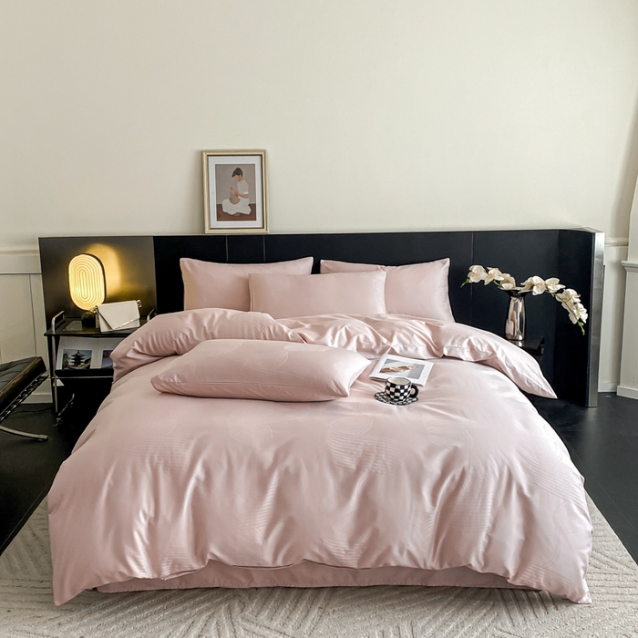 91家纺网 家纺一手货源 找家纺 琪格格纺织 2026新款纯棉全棉60s贡缎轻奢大提花四件套 纯棉贡缎 苏乡香芋紫