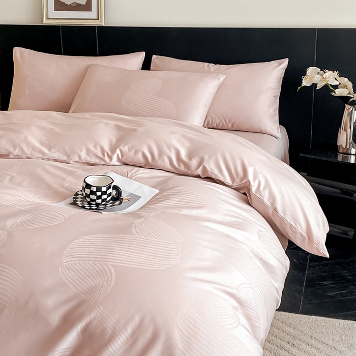 91家纺网 家纺一手货源 找家纺 琪格格纺织 2026新款纯棉全棉60s贡缎轻奢大提花四件套 纯棉贡缎 苏乡香芋紫