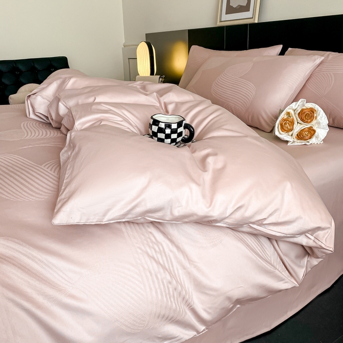 91家纺网 家纺一手货源 找家纺 琪格格纺织 2026新款纯棉全棉60s贡缎轻奢大提花四件套 纯棉贡缎 苏乡香芋紫