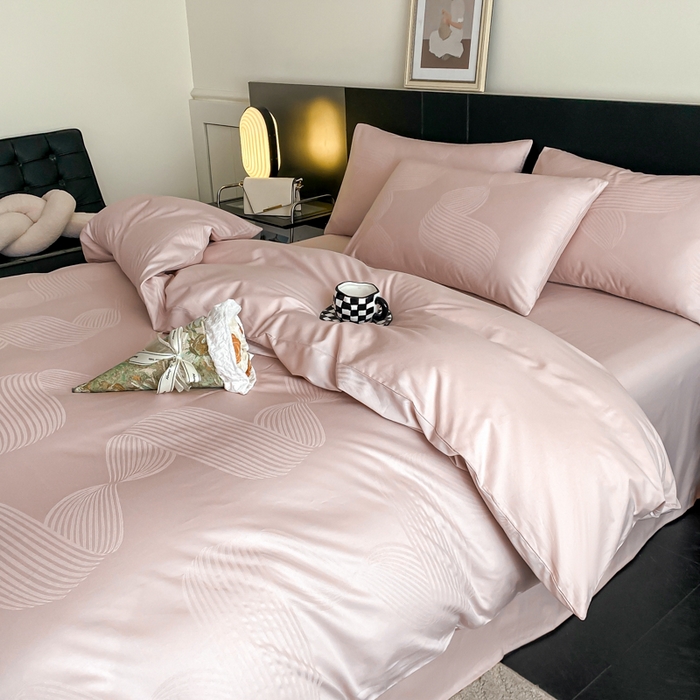 91家纺网 家纺一手货源 找家纺 琪格格纺织 2026新款纯棉全棉60s贡缎轻奢大提花四件套 纯棉贡缎 苏乡香芋紫