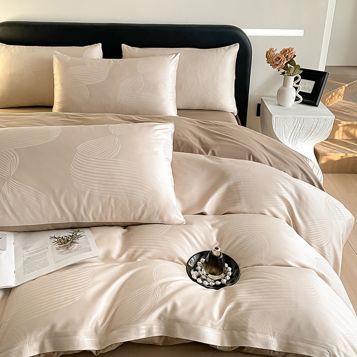 91家纺网 家纺一手货源 找家纺 琪格格纺织 2026新款纯棉全棉60s贡缎轻奢大提花四件套 纯棉贡缎 苏乡