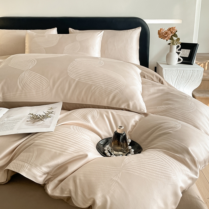 91家纺网 家纺一手货源 找家纺 琪格格纺织 2026新款纯棉全棉60s贡缎轻奢大提花四件套 纯棉贡缎 苏乡