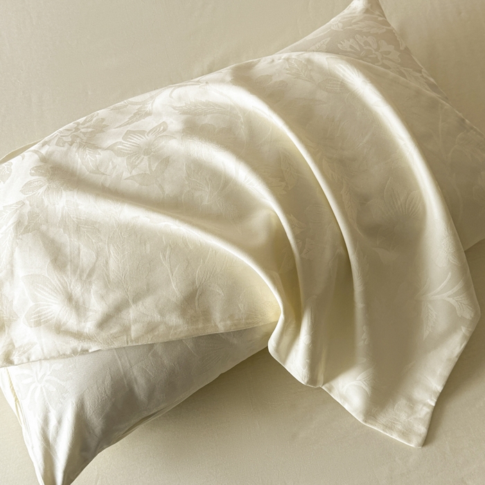 91家纺网 家纺一手货源 找家纺 琪格格纺织 2026新款纯棉全棉60s贡缎轻奢大提花四件套 纯棉贡缎提花-风浅奶白