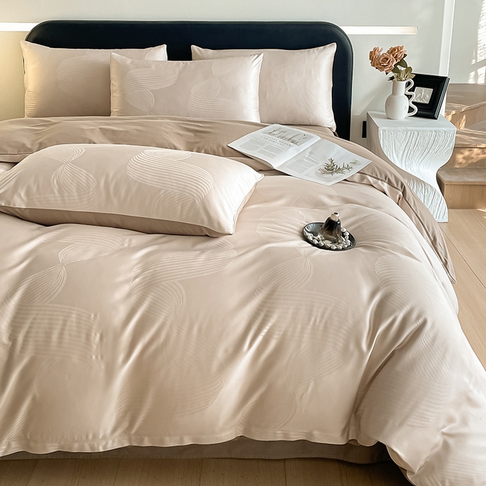 91家纺网 家纺一手货源 找家纺 琪格格纺织 2026新款纯棉全棉60s贡缎轻奢大提花四件套 纯棉贡缎 苏乡