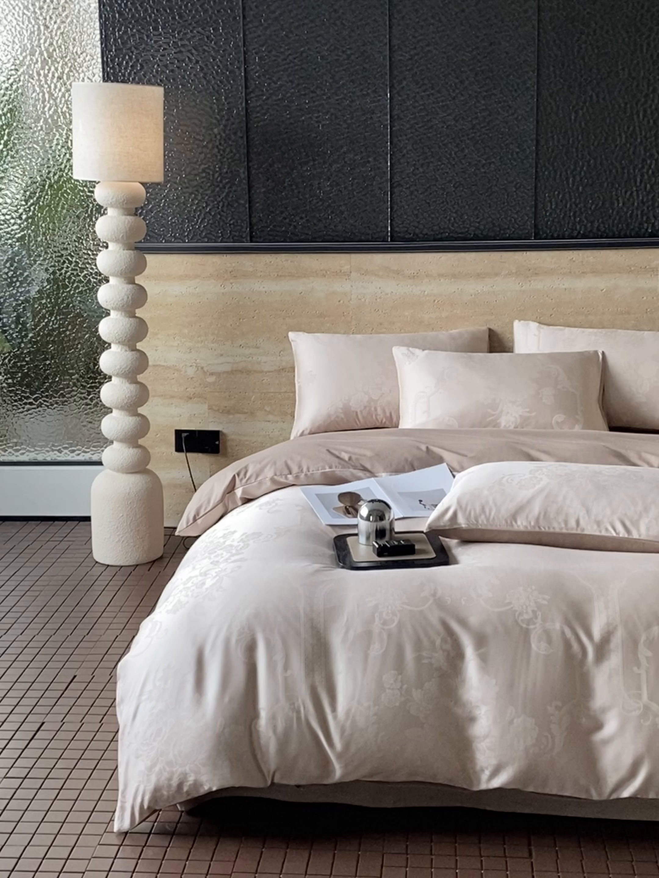 91家纺网 家纺一手货源 找家纺 （总）琪格格纺织 2026新款纯棉全棉60s贡缎轻奢大提花四件套