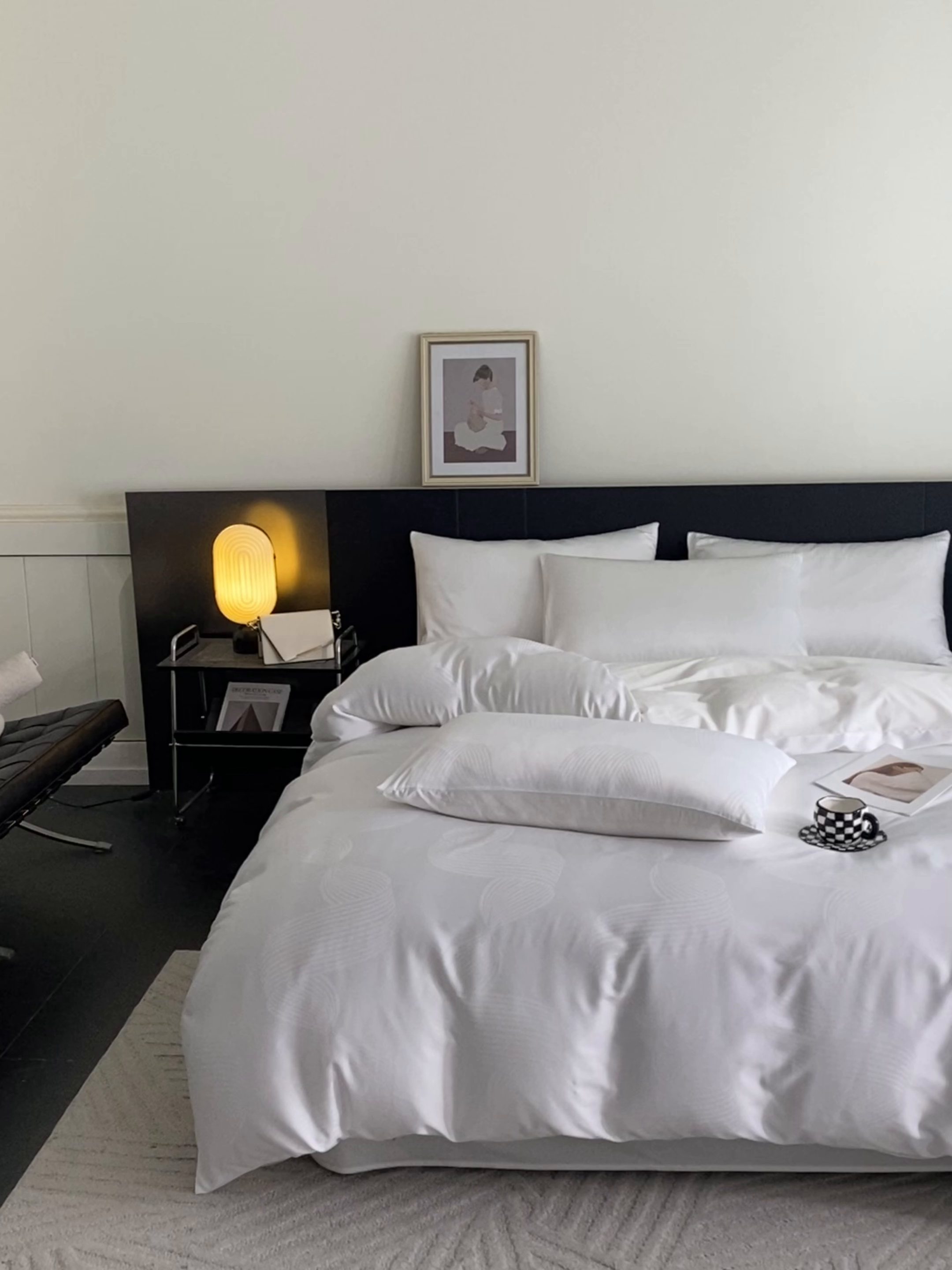 91家纺网 家纺一手货源 找家纺 琪格格纺织 2026新款纯棉全棉60s贡缎轻奢大提花四件套 纯棉贡缎 苏乡本白