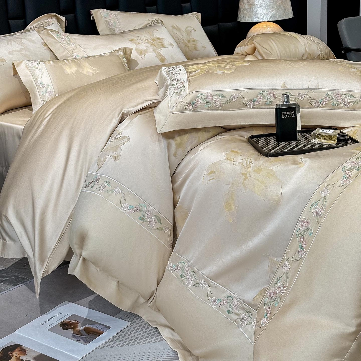 91家纺网 家纺一手货源 找家纺  【A类母婴级】加厚全棉磨毛四件套纯棉保暖床笠纯色床垫保护罩冬季单件床上用品 大麦灰【A类加厚全棉品质】