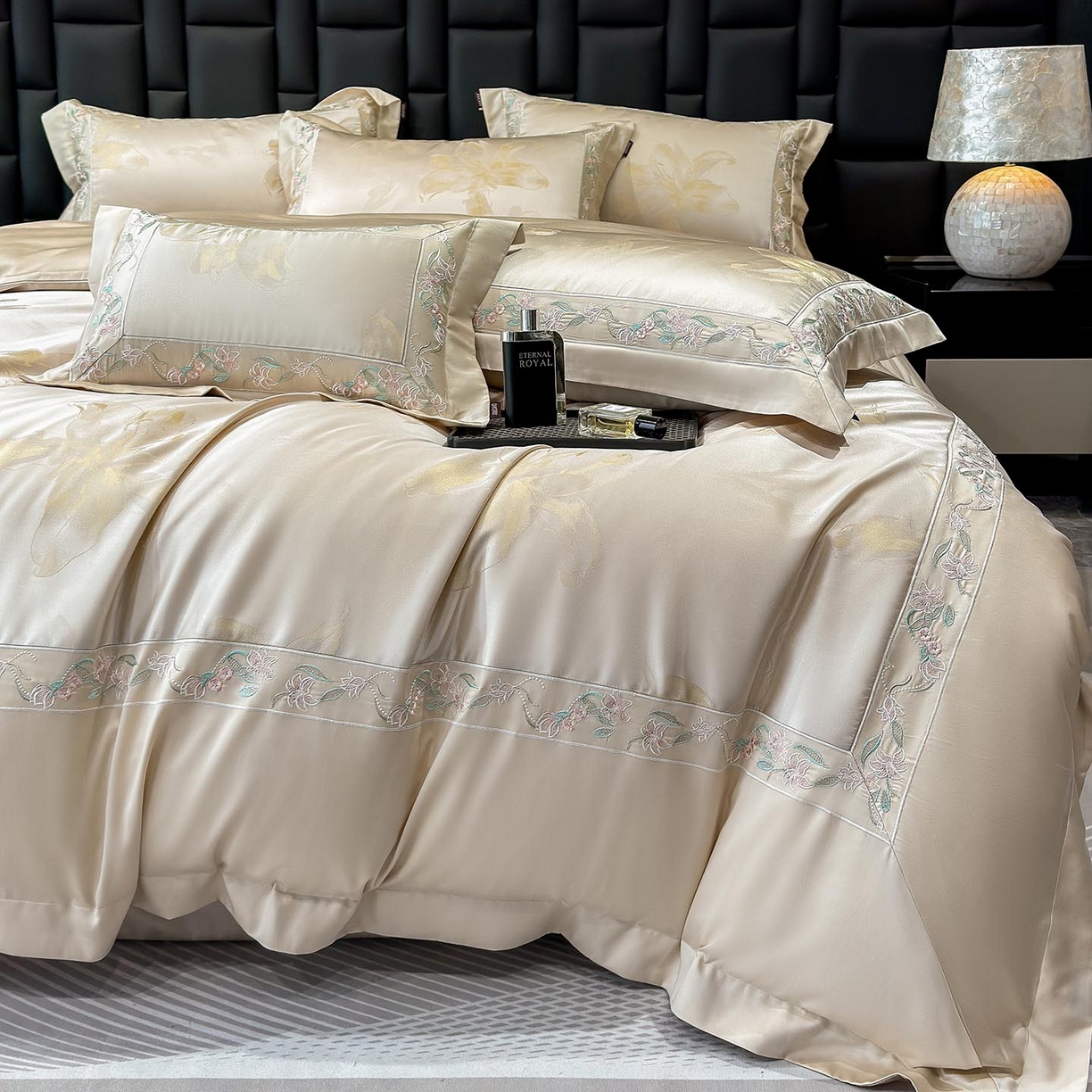 91家纺网 家纺一手货源 找家纺 （总）2026新款轻奢风A类厚织提花长绒棉纯棉四件套100全棉高档重工刺绣被套床单床笠