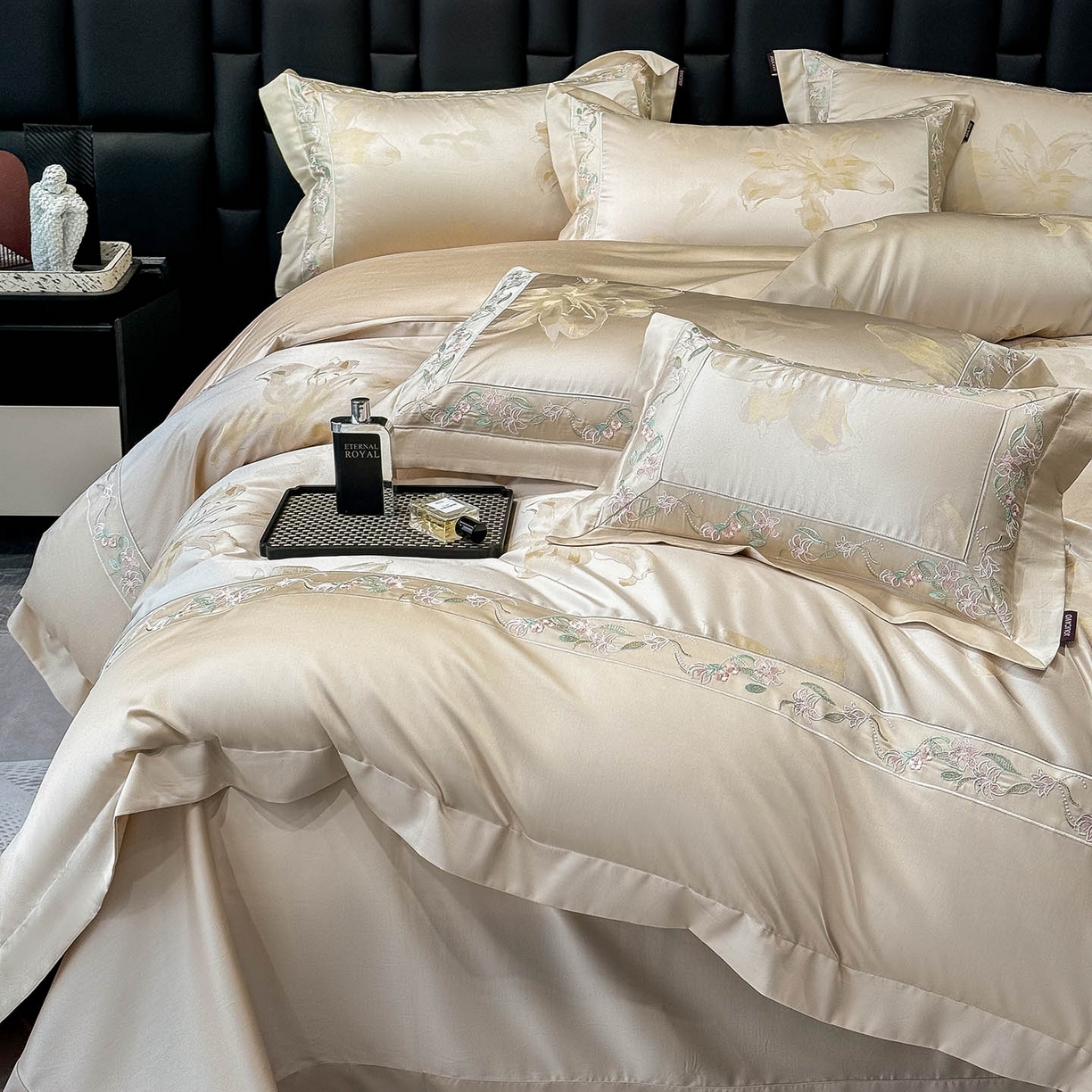 91家纺网 家纺一手货源 找家纺 （总）2026新款轻奢风A类厚织提花长绒棉纯棉四件套100全棉高档重工刺绣被套床单床笠