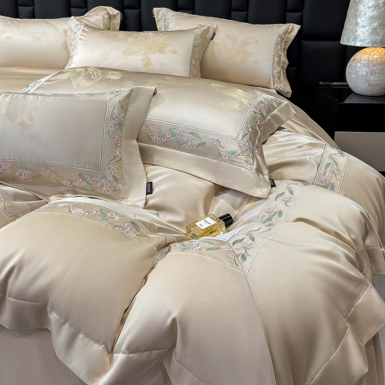 91家纺网 家纺一手货源 找家纺 （总）2026新款轻奢风A类厚织提花长绒棉纯棉四件套100全棉高档重工刺绣被套床单床笠