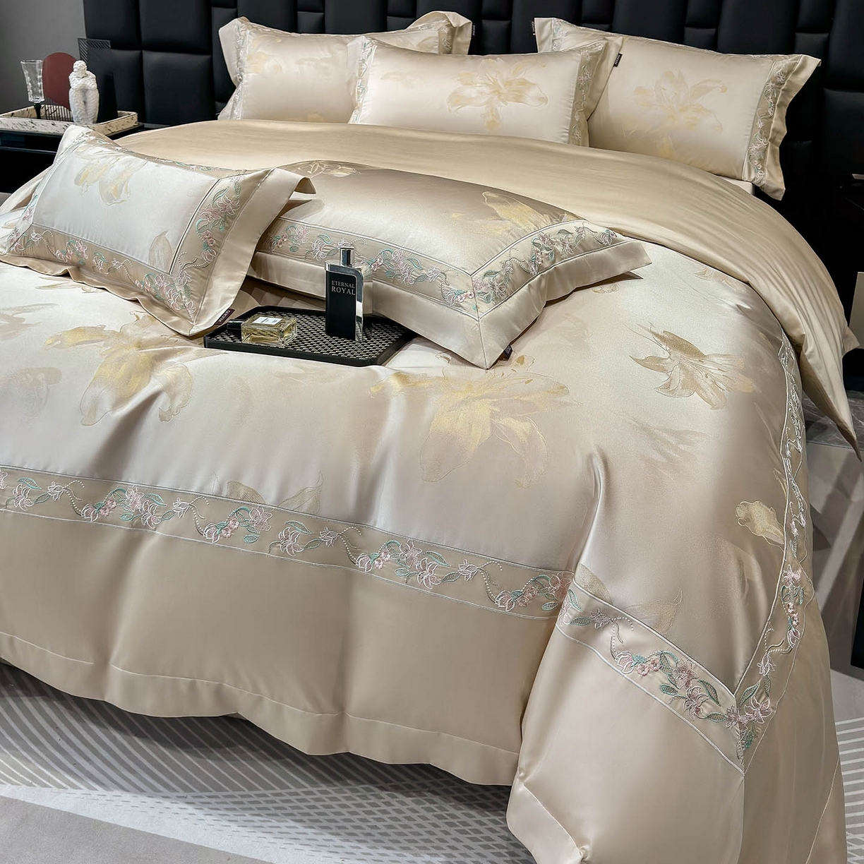 91家纺网 家纺一手货源 找家纺 （总）2026新款轻奢风A类厚织提花长绒棉纯棉四件套100全棉高档重工刺绣被套床单床笠