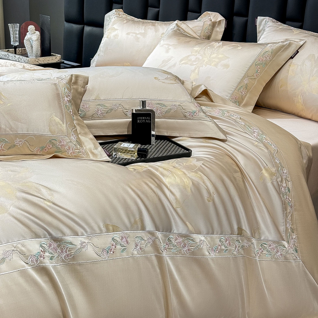 91家纺网 家纺一手货源 找家纺 （总）2026新款轻奢风A类厚织提花长绒棉纯棉四件套100全棉高档重工刺绣被套床单床笠