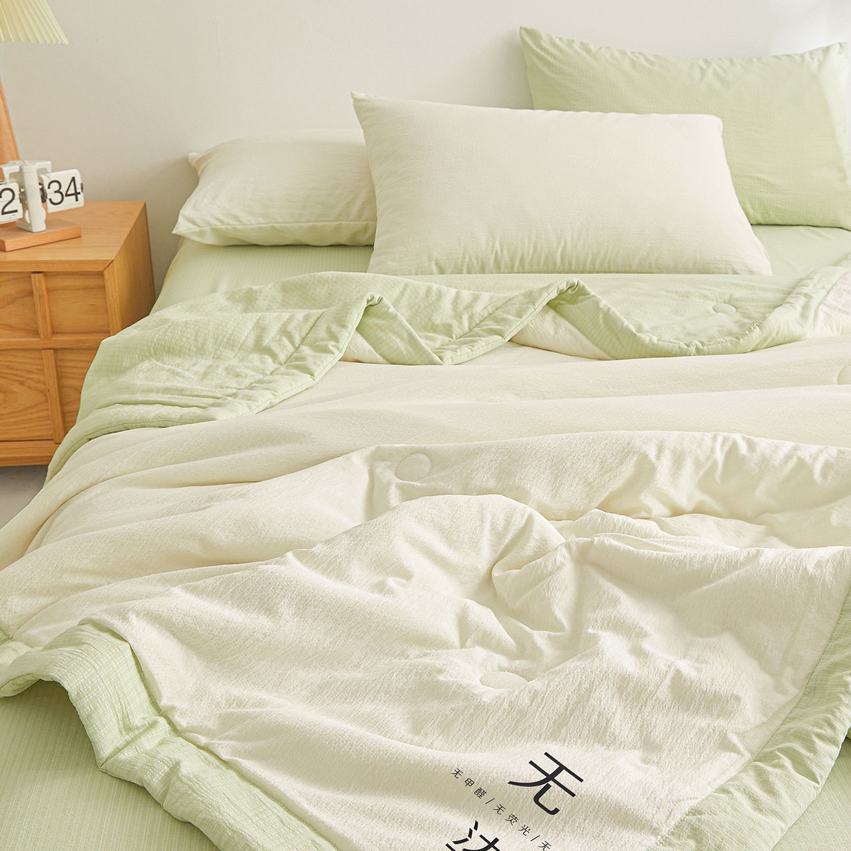 91家纺网 家纺一手货源 找家纺 （总）晓时候 2026A类云感双层纱夏被四件套新疆棉花被无染夏凉被空调被