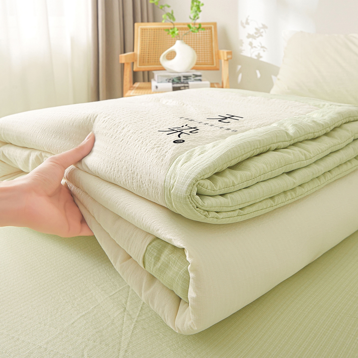 91家纺网 家纺一手货源 找家纺 （总）晓时候 2026A类云感双层纱夏被四件套新疆棉花被无染夏凉被空调被