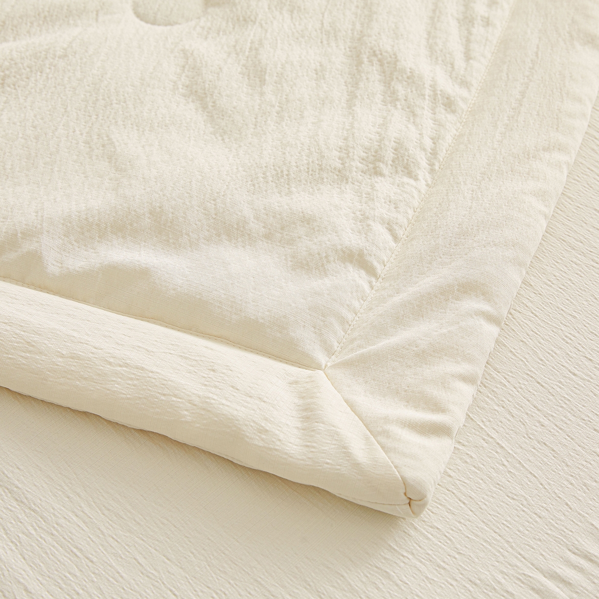 91家纺网 家纺一手货源 找家纺 晓时候 2026A类云感双层纱夏被四件套新疆棉花被无染夏凉被空调被 云朵白