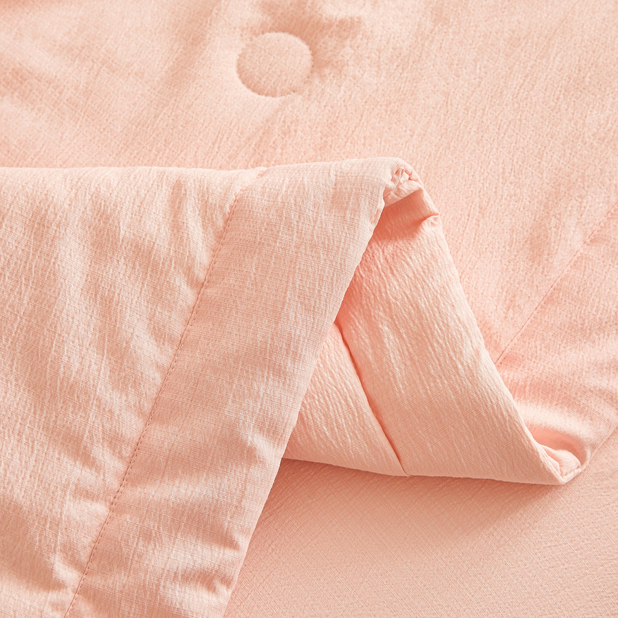 91家纺网 家纺一手货源 找家纺 晓时候 2026A类云感双层纱夏被四件套新疆棉花被无染夏凉被空调被 樱花粉