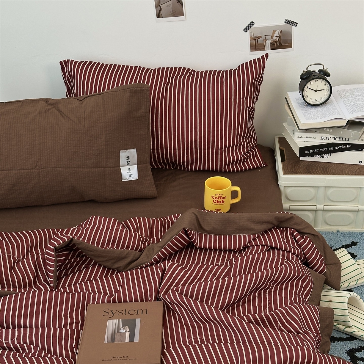 91家纺网 家纺一手货源 找家纺 （总）拾一 2026新款简约日式条纹软糯水洗棉木棉夏凉被四件套单件空调被