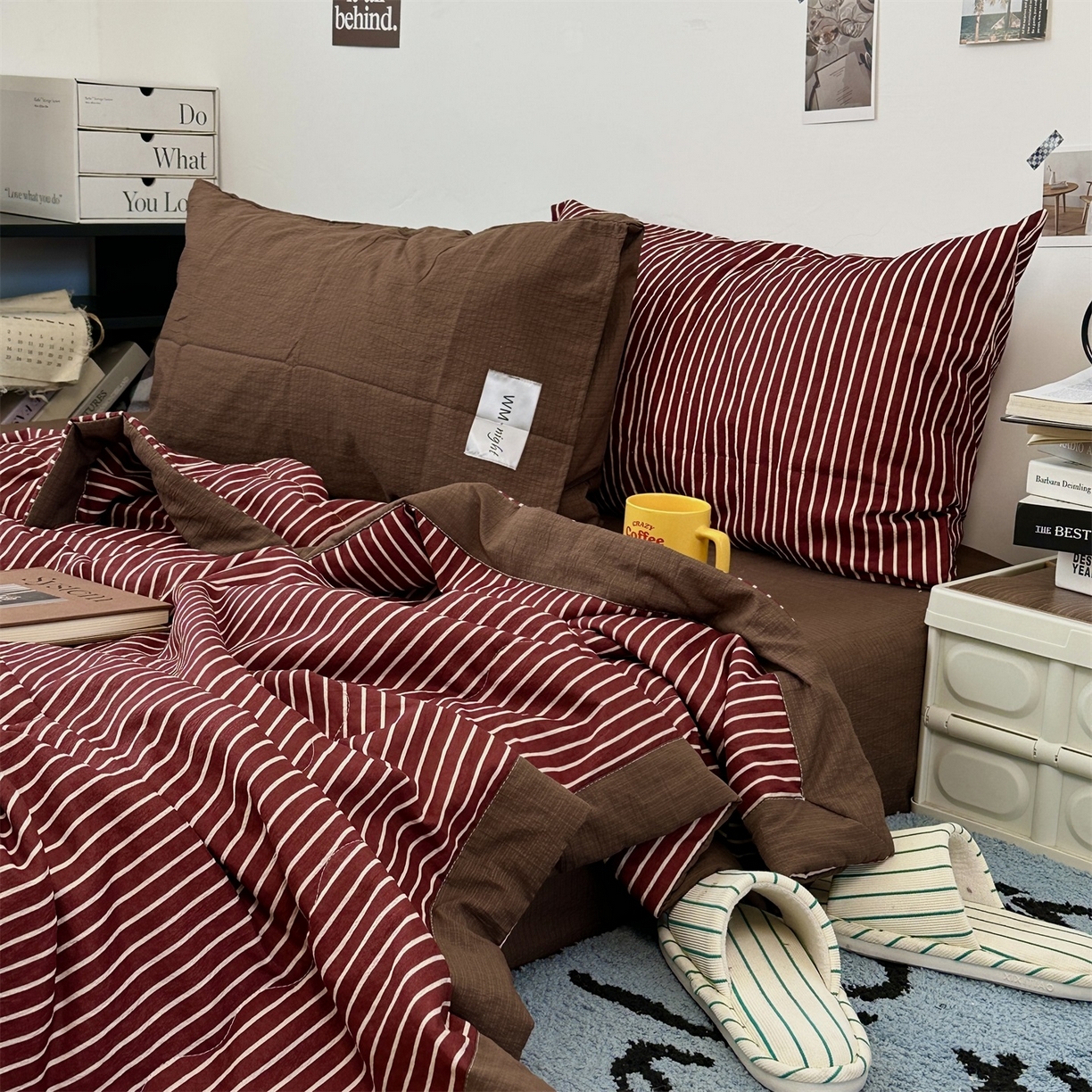 91家纺网 家纺一手货源 找家纺 （总）拾一 2026新款简约日式条纹软糯水洗棉木棉夏凉被四件套单件空调被