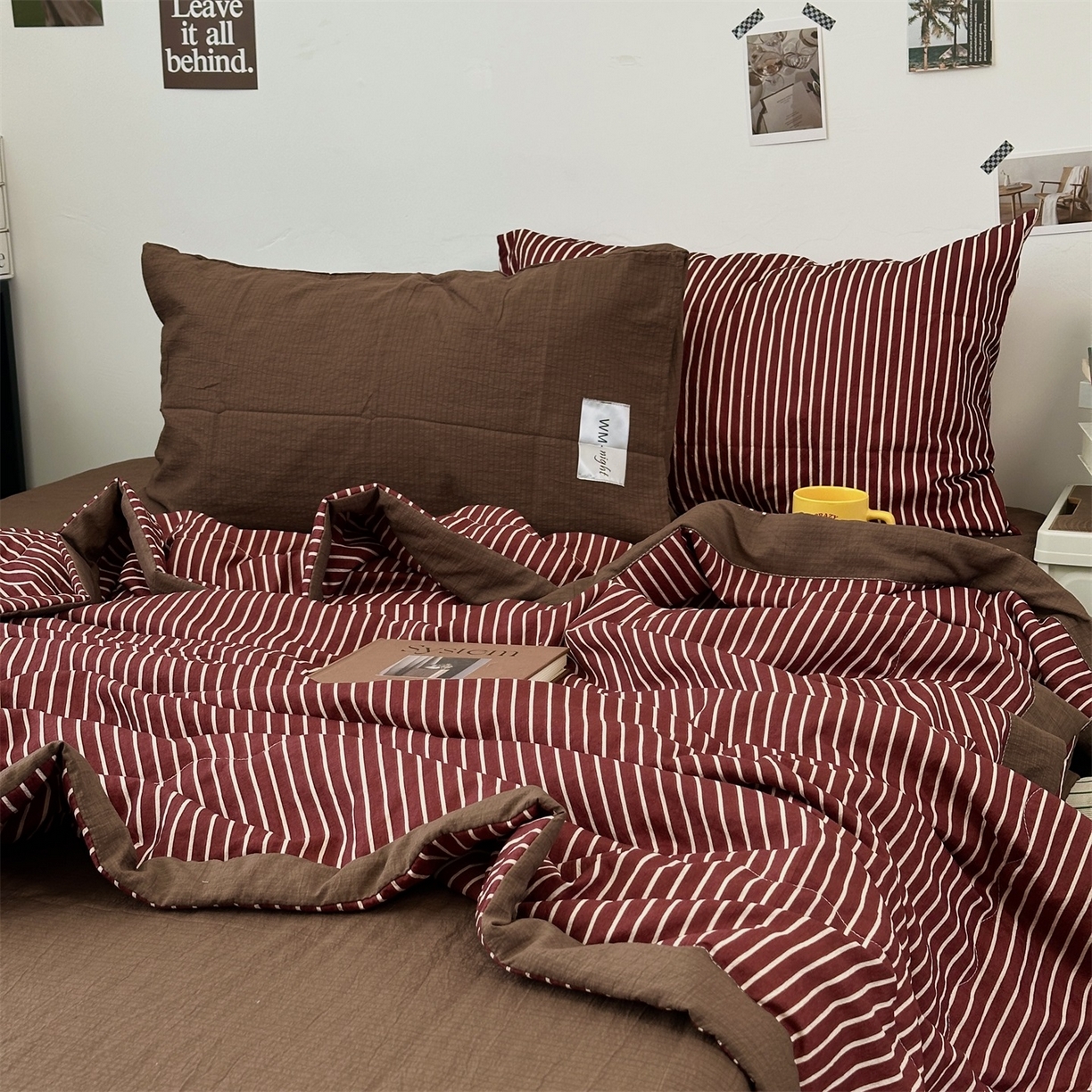 91家纺网 家纺一手货源 找家纺 （总）拾一 2026新款简约日式条纹软糯水洗棉木棉夏凉被四件套单件空调被