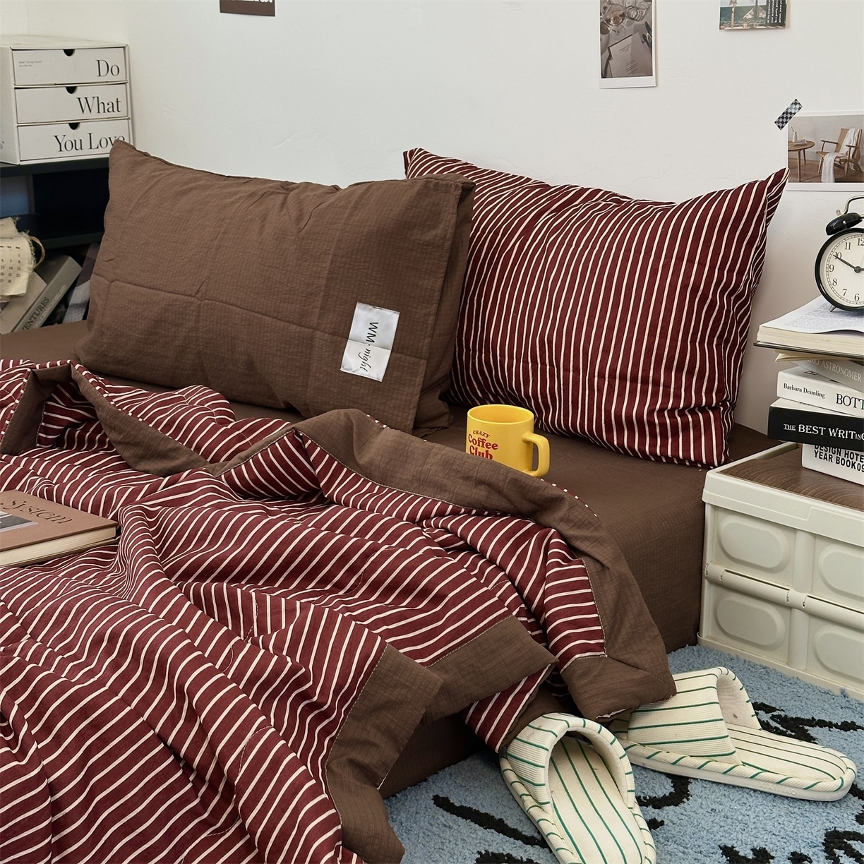 91家纺网 家纺一手货源 找家纺 （总）拾一 2026新款简约日式条纹软糯水洗棉木棉夏凉被四件套单件空调被