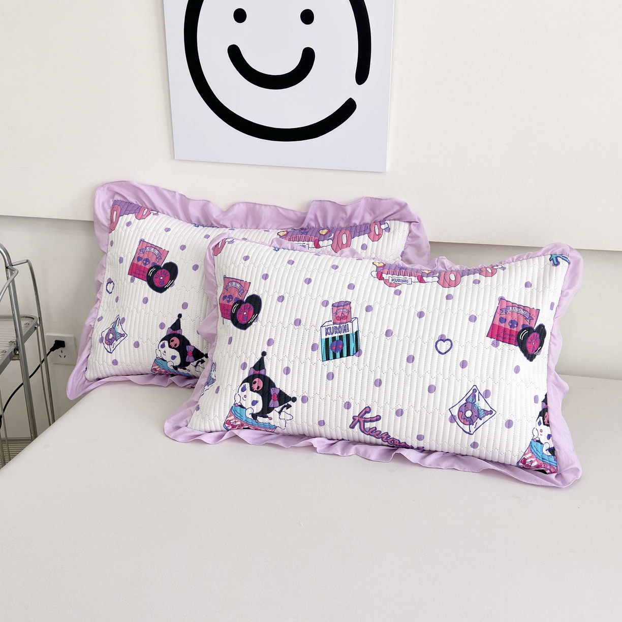 91家纺网 家纺一手货源 找家纺 赛琳 2026新款水洗棉花边床盖单件床盖四季通用夹棉床盖 床盖单件 顽皮库洛