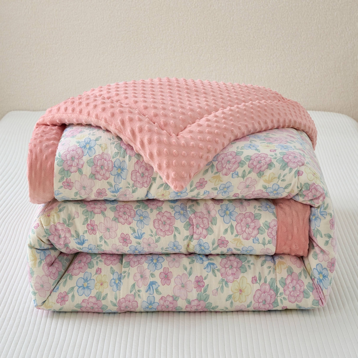 91家纺网 家纺一手货源 找家纺 （总）赛琳 2026新款包边豆豆被单人学生宿舍春秋被豆豆冬被被子被芯