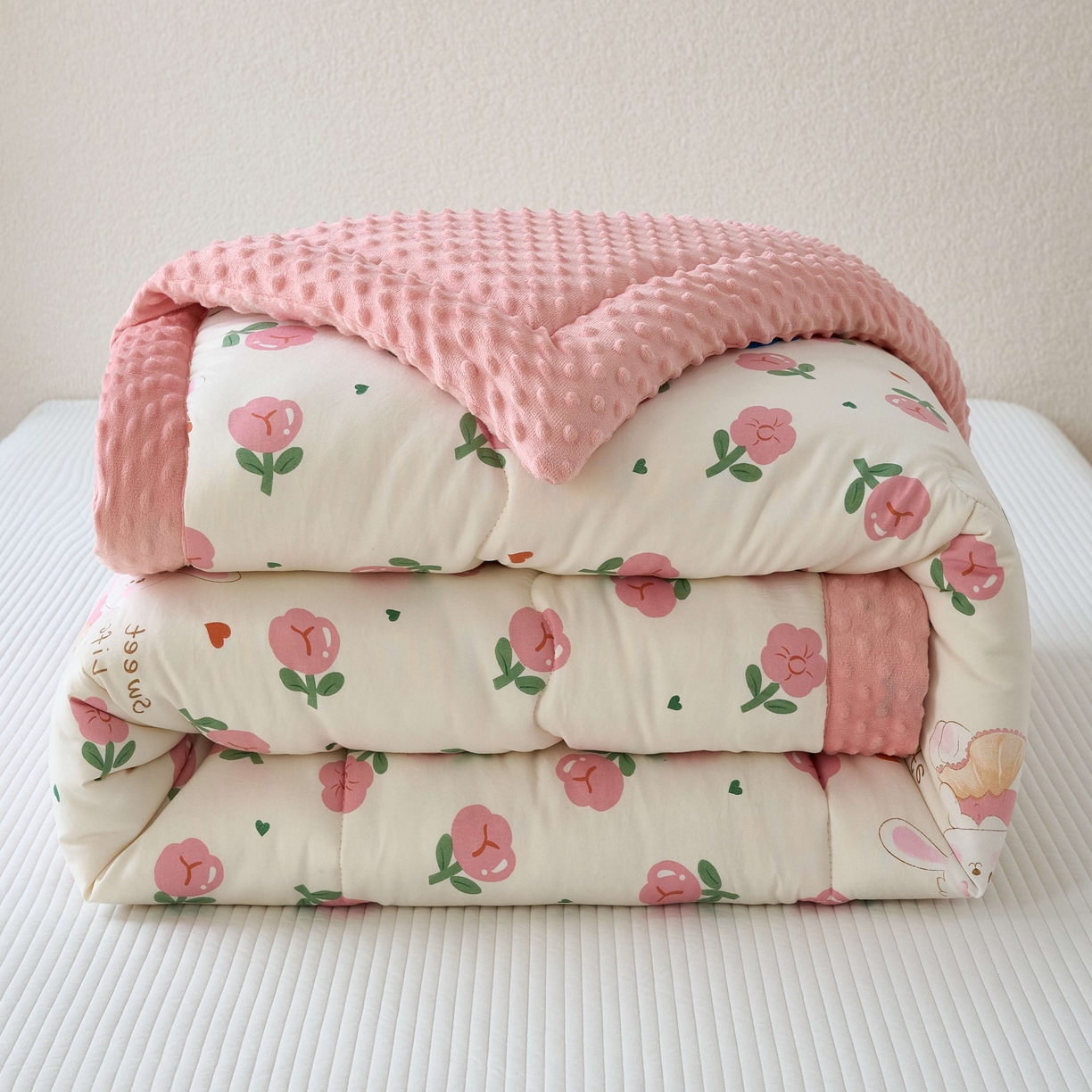 91家纺网 家纺一手货源 找家纺 （总）赛琳 2026新款包边豆豆被单人学生宿舍春秋被豆豆冬被被子被芯