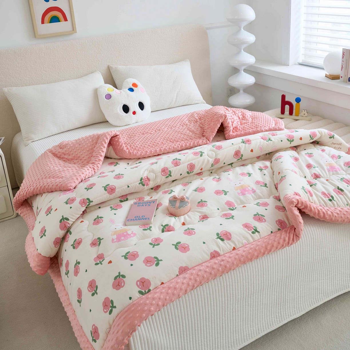 91家纺网 家纺一手货源 找家纺 （总）赛琳 2026新款包边豆豆被单人学生宿舍春秋被豆豆冬被被子被芯