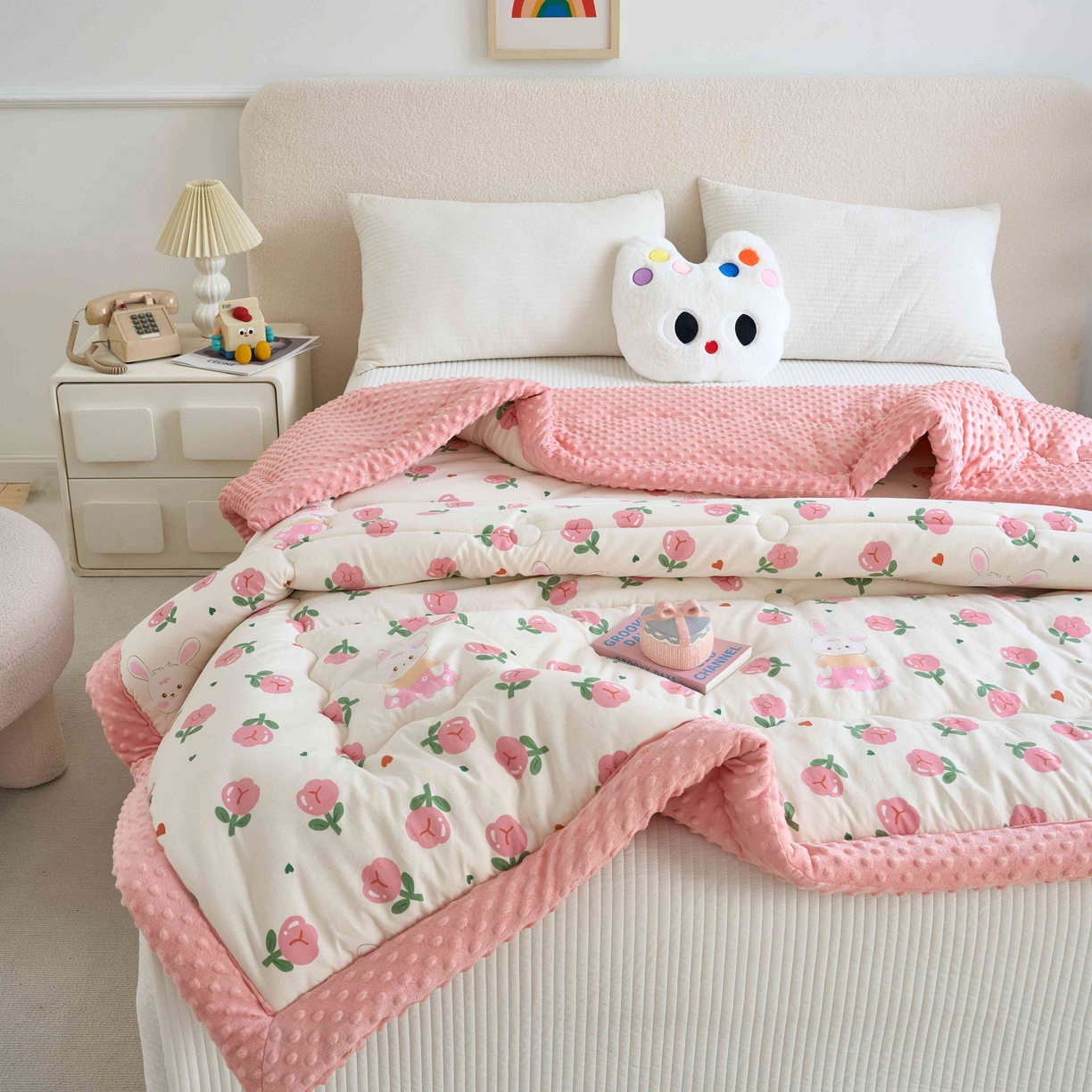 91家纺网 家纺一手货源 找家纺 （总）赛琳 2026新款包边豆豆被单人学生宿舍春秋被豆豆冬被被子被芯