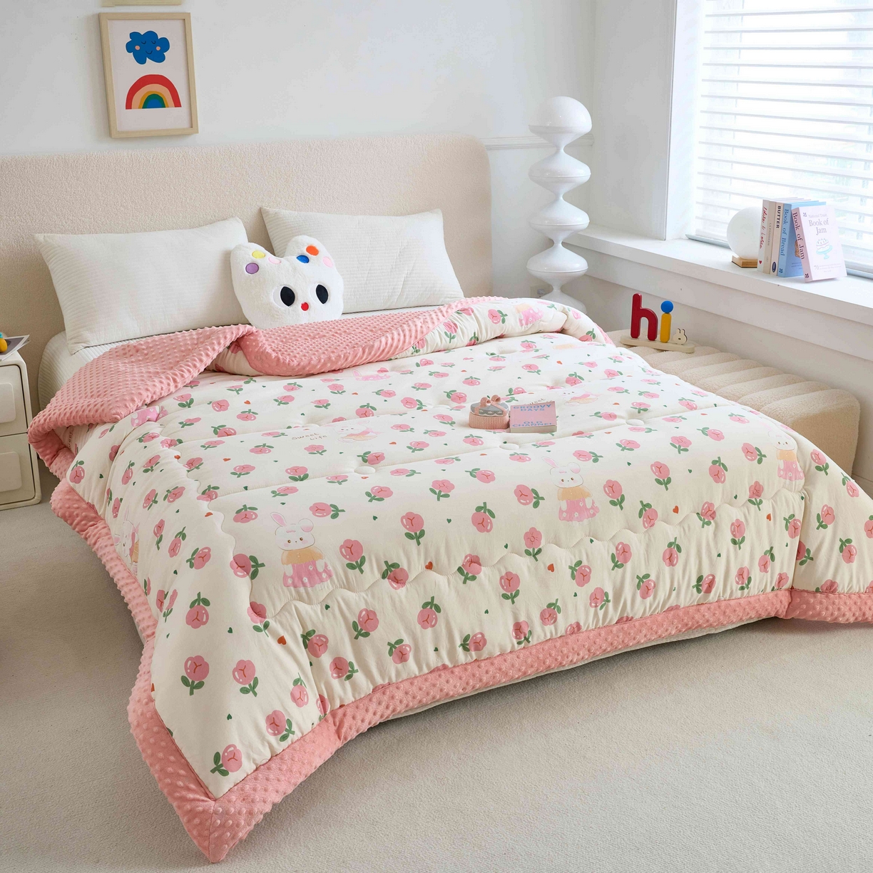 91家纺网 家纺一手货源 找家纺 （总）赛琳 2026新款包边豆豆被单人学生宿舍春秋被豆豆冬被被子被芯