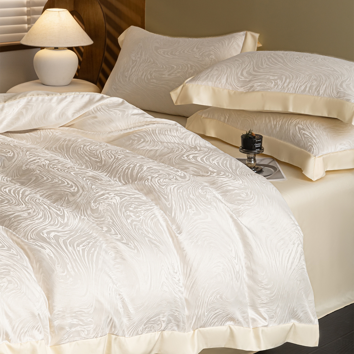 91家纺网 家纺一手货源 找家纺 （总）悦织湾家纺 2026春夏新款亲肤冰丝提花四件套