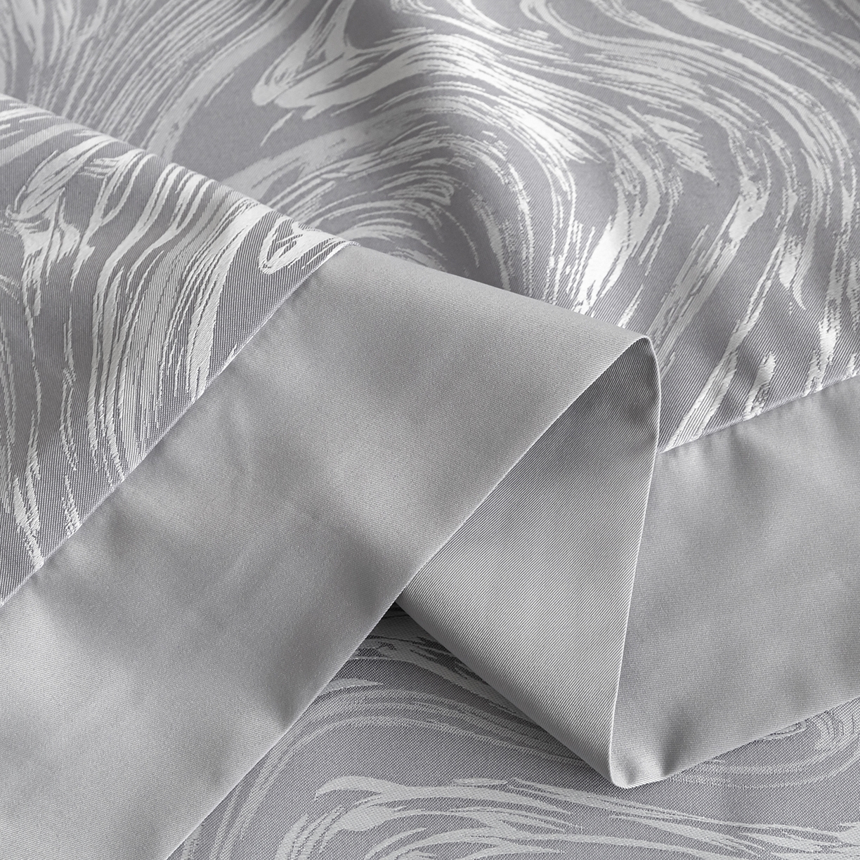 91家纺网 家纺一手货源 找家纺 悦织湾家纺 2026春夏新款亲肤冰丝提花四件套 星空（浅灰）