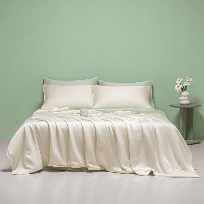 91家纺网 家纺一手货源 找家纺 悦织湾家纺 2026春夏新款麻绳款冰丝夏被夏凉被空调被 麻绳款夏被-芝士果绿