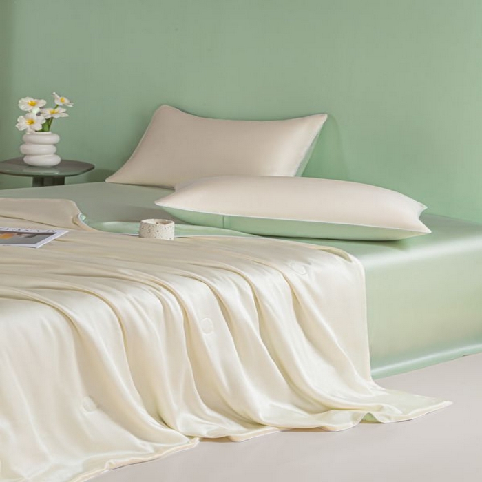 91家纺网 家纺一手货源 找家纺 悦织湾家纺 2026春夏新款麻绳款冰丝夏被夏凉被空调被 麻绳款夏被-芝士果绿