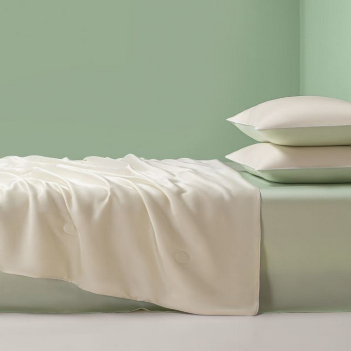 91家纺网 家纺一手货源 找家纺 悦织湾家纺 2026春夏新款麻绳款冰丝夏被夏凉被空调被 麻绳款夏被-芝士果绿