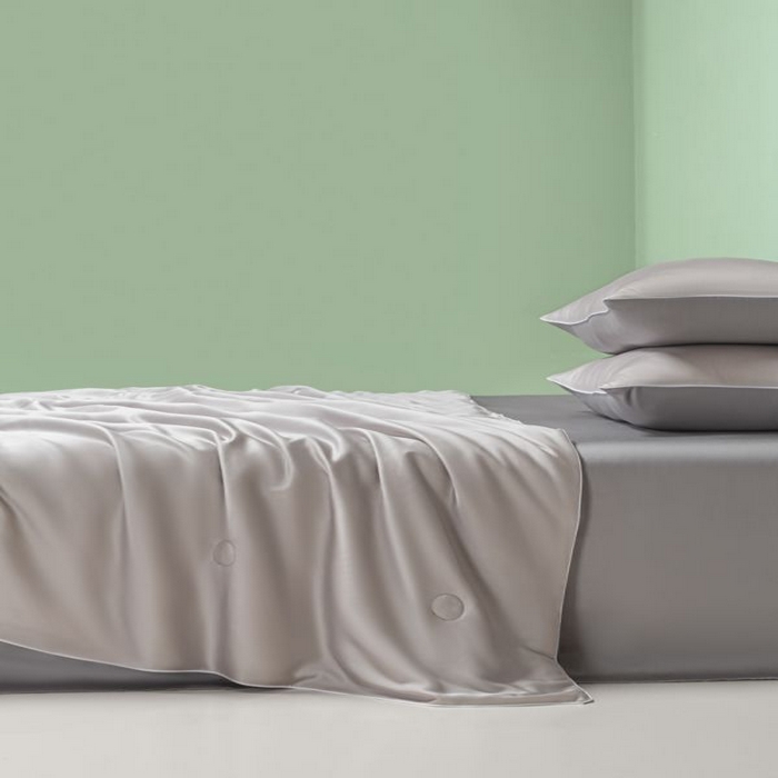 91家纺网 家纺一手货源 找家纺 悦织湾家纺 2026春夏新款麻绳款冰丝夏被夏凉被空调被 麻绳款夏被-青灰+高级灰